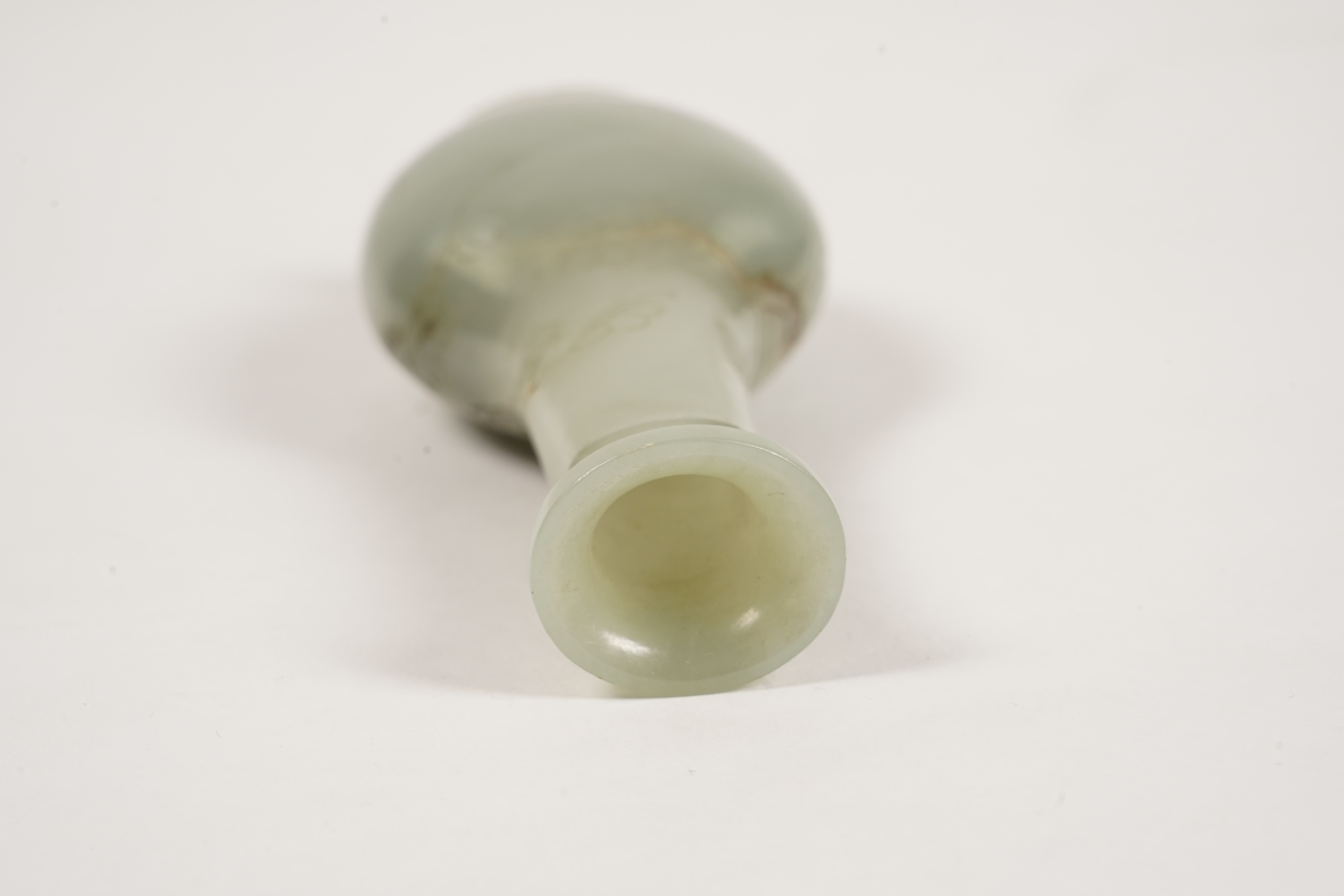 A Chinese celadon jade vase, 18th century